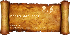 Merza József névjegykártya